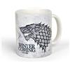 Elbenwald Game of Thrones Cup House Forte rotonda con motto e shadowwolf Kramik 300 ml bianco