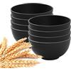 WEIWUXIAN 6 Pezzi Ciotole di Plastica per Cereali, 750ML Set Ciotole Cucina Infrangibile, Insalatiera Plastica, Scodelle per Zuppe, Ciotole per Dessert, Ideale per Case, Ristoranti, Giardini e Picnic, Nero
