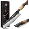 XINZUO 21,1cm Coltello da Cuoco Kiritsuke 67 Strati in Acciaio Damasco Forgiato a Mano Coltello da Chef da Cucina Nucleo in Acciaio 10Cr15CoMoV -Manico in Rovere Bianco -con Confezione Regalo