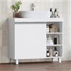 Hzuaneri Mobile Sottolavabo per Bagno, Mobiletto da Bagno, 1 Ante, Scomparto Aperto con 3 Livelli, per Lavabi con Colonna, con Piedini, indipendente, moderno, 30 x 70 x 64 cm, Bianco BC27903X