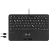 Perixx PERIBOARD-526 H DE USB Tastiera Tedesco, QWERTZ Nero Hub USB, con trackball