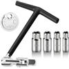 SZHUGEKI Chiave Candela, Set di 5 Chiave di Accensione, Universale, 14/16/18/21 mm, per Auto e Moto(Nero)