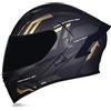 Woljay Casco Moto Modulare Integrato apribile Parasole caschi Doppia Visiera per uomo donna Scooter Adulto DOT ECER22-05 (Count Black Gold - Smoke Visor,M)