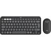 Logitech Pebble 2 Combo, kit tastiera e mouse wireless discreto, portatile e personalizzabile, Logi Bolt, Bluetooth, Easy-Switch per Windows, macOS, iPadOS, Chrome - Layout Italiano QWERTY, Grafite