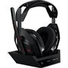 Logitech G Astro A50 Cuffia con microfono gaming wireless LIGHTSPEED + base di ricarica (Gen 5), PRO-G GRAPHENE, passaggio fra 3 sistemi, USB-C per Xbox, PS5, PC/Mac, Nintendo Switch, Bluetooth - Nero