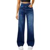 Generico Jeans Donna Vita Alta Sciolto Larghi in Denim Gamba Larga Baggy Wide Leg Dritti Bootcut Controllo Pancia Elasticizzati alla Hip Hop Moda Confortevole Streetwear con Tasche e Zip