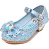 Eleasica Principessa Elsa Bambina Scarpe con Tacco Alto Ragazze Cenerentola Cerimonia Compleanno Sandali Paillettes Carnevale Partito Halloween Bimba Ballerine,Blu 2,29