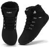 Schuvox Invernali Barefoot Shoes per Uomo Donna Caldo Imbottito Stivaletti Impermeabili Scarpe Barefoot Larga Punta Sneakers Antiscivolo Outdoor Scarpe Walking Unisex Nero 40EU