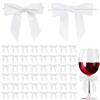 HAYGEM 50 Pezzi per la Decorazione Fiocchi Bianchi Matrimonio, Matrimonio Auto Mini Fiocchi in Nastro, Sateen Lucido Fiocchi Decorativi, Utilizzabile per Matrimoni, Compleanni, Feste di Natale
