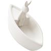 BRABOSTON Portacandele decorativo in ceramica con decorazione a forma di nave per decorazioni pasquali e regalo portacandela in stile cartone animato