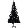 vidaXL Albero di Natale con Supporto Decorazione Natalizia Addobbi Feste Abete Pino Sintetico Festoni Ornamenti Pianta Artificiale Nero 180 cm PVC