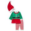 Chicco Outfit Di Natale In Ciniglia, Completo Con Cardigan E Pantaloni Lunghi Unisex - Bimbi 0-24, Rosso (2), 0 mesi