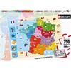 Nathan - Puzzle per bambini - 250 pezzi - Mappa della Francia - Ragazze o ragazzi a partire da 8 anni - Puzzle di alta qualità - Cartone spesso e resistente - Cartografia - 86875