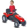 JAMARA 460835 - Trattore a pedale Big Wheel, protezione antiribaltamento, fino a 60 kg, sistema volante scorrevole, clacson, sedile regolabile, cofano apribile, gancio di traino