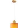 HJXDtech Mini Lampada a Sospensione in Vetro con Finiture Oro & Cavo Regolabile 200cm, Moderno Lampadario Sospeso da Soffitto E27 per Cucina, Sala da Pranzo, Camera da Letto (Arancione Matt, 15cm)
