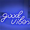 Weeddy Segno al Neon Good Vibes, Insegna LED al Neon per Decorazione a Parete, Lettera al Neon per Decorazione della Camera da Letto, Decorazione Artistica, per Festa di Compleanno, Matrimonio, Regalo per