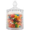 Cystone Barattoli grandi in vetro con coperchio, 650 ml, in stile vintage goffrato, per biscotti, frutta secca, biscotti, caramelle, buffet, gioielli, spezie, barattoli di vetro decorativi