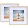 LYYYYX Cornice portafoto in legno 25 x 25 cm, con cornice in MDF, set da 2 pezzi, per certificati, foto, poster, puzzle