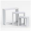 Anika Set di 3 mensole galleggianti a Forma di cubo o Vassoio, Misura Grande, Media, Piccola (Bianco, cubo)