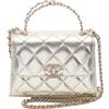CHANEL Pre-Owned - Borsa a tracolla mini CC pelle di agnello metallizzata con manico e battente 2021-2025 - Donna - pelle di agnello - Taglia unica -