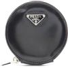 Prada Pre-Owned - Pouch tonda spazzolata con ciondolo 2013-2025 - Donna - pelle di vitello - Taglia unica - Nero