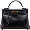 Hermès Pre-Owned - Borsa a tracolla Kelly Retourne 32 in pelle Box Calf 1994 - Donna - pelle di vitello - Taglia unica - Nero