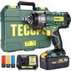 TECCPO Avvitatore ad Impulsi, TECCPO 350Nm Avvitatori a Massa Battente 18V, 4.0Ah Batteria, 3x Chiavi A Bussola, Mandrino 13mm (1/2), Impulsi/min 0-3000, con Valigetta Rigida (Migliore Regalo di DIY)
