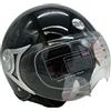 X ONE DISTRIBUZIONE ACCESSORI PER AUTO CASCO MOTO SCOOTER JET SEMI INTEGRALE SIRIO LUCIDO. CON VISIERA ANTIRIFLESSO. OMOLOGATO ECE 22.05 (L 59/60, NERO)