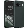 kwmobile Custodia Compatibile con Google Pixel 8a Cover - Protezione Back Case Morbida - Silicone TPU Effetto Metallizzato petrolio metallizzato