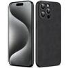 Duxsmei Cover per iPhone 15 Pro Max 6.7 Custodia in Pelle Scamosciata PU e TPU, Anti-Shock Anti-Graffio Anti-Scivolo Ultra Leggera Cover di Lusso per iPhone 15 Pro Max,per Uomini Donne (Nero)
