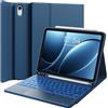 CHESONA Custodia con tastiera per iPad 10 generazione/11 generazione A16 2025, illuminazione a 7 colori, trackpad multi-touch, 2 canali Bluetooth per il nuovo iPad 10a generazione 2022/2025 11, blu