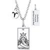 Suplight Collana Tarocchi Arcani Maggiori Ciondolo Tarocchi Immagine L'Imperatore Collana Tarocchi Amuleto Acciaio Inossidabile Ciondolo Carte dei Tarocchi Amuleto per Donna e Uomo