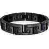 Bling Jewelry Braccialetto Alla Moda Con Chiave Di Collegamento Geometrica Infinita Maschile Per Ragazzi Uomini In Acciaio Inossidabile Nero Ip Lunghezza Di 9 Pollici E Larghezza Di 12 MM