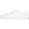 Tommy Hilfiger Donna Sneakers Vulcanizzate Essential Nautical Scarpe, Bianco (White), 40