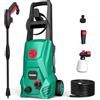 HYCHIKA BETTER TOOLS FOR BETTER LIFE HYCHIKA Idropulitrice, 110 Bar Max Portata 410 l/h 1500W Lavatrice Portatile per con Serbatoio di Schiuma, Tubo Flessibile ad alta Pressione 5m, Cavo 5m, perfetta per Recinzione Auto Cortile