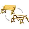 dobar - Panca da Giardino 2 in 1, con Tavolo e panchina, in Legno FSC, Colore Marrone Chiaro, 138 x 144 x 77 cm