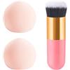 Zngou Set di 3 spugne per il trucco Marshmallow ultra morbide, rosa, senza lattice, correttore, frullatore, fondotinta, uovo, con pennello, per fondotinta liquido, crema in polvere