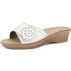 inblu Ciabatte Donna in Ecopelle con Zeppa 4,5cm e Plateau, Strappo Regolabile e Plantare Anatomico, Sandali, Bianco, 36 EU