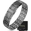 MagnetRX® Bracciale Magnetico Uomo in Titanio con Triplo Spessore - Bracciale Magnetico Terapeutico con Chiusura Pieghevole di Alta Qualità e Lunghezza Regolabile con Strumento di Misura, 23 cm