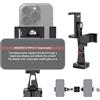 NEEWER Adattatore Telefono per Treppiede in Metallo, Base QR Arca, Doppio Supporto Morsetto Clip Cellulare Girevole 360° e 4 Cold Shoe Compatibile con iPhone Samsung per Vlog Video Stream Live, SP-08