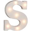 Out of the Blue Lettera S in Legno Illuminabile, con 7 LED, Altezza 16 cm
