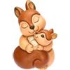 THUN- Scoiattolo Diva con cucciolo - ceramica - Collezione Plumè - 11,7 x 11,3 x 17,9 cm