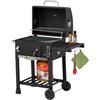 Relaxdays Barbecue Carbonella con Ruote e Coperchio, Griglia a Carbone, Grill BBQ, Altezza Regolabile, Nero Argentato, 90% Acciaio 10% plastica, 1 Pezzo