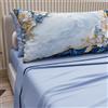 PETTI Artigiani Italiani - Lenzuola in Cotone con Federe in Stampa Digitale, Una Piazza e Mezza Francese, Completo Lenzuolo Sopra e Sotto con Angoli, Floreale 06 15 Azzurro, 100% Made in Italy