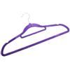 DRW Set di 10 grucce antiscivolo in velluto viola con gancio girevole per pantaloni, camicia e cravatta, 40 cm