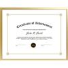 Golden state Art, cornice per foto e certificati 8.5 x 11 con vetro vero, alluminio, Aluminum Frame: Gold, 8.5 x 11