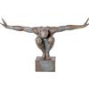 DRW Figura di un Ginnasta in Resina in Grigio e Marrone 100x31x64cm