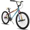 HILAND Bicicletta per ragazzi e ragazze da 24/26 pollici, Junior BMX, Bicicletta BMX per studenti, Freestyle, 2 pedali in acciaio, ruota libera