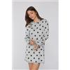 Tezenis Camicia Da Notte Manica Lunga Cotone Cuori Donna Grigio