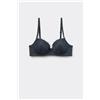 Tezenis Reggiseno Balconcino Leggermente Imbottito In Pizzo Riciclato Wien Donna Grigio Scuro